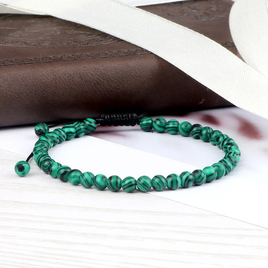 Adjustable Mini Natural Stone Beaded Bracelet – Lava & Tiger Eye Chakra Charm Jewelry for Men & Women