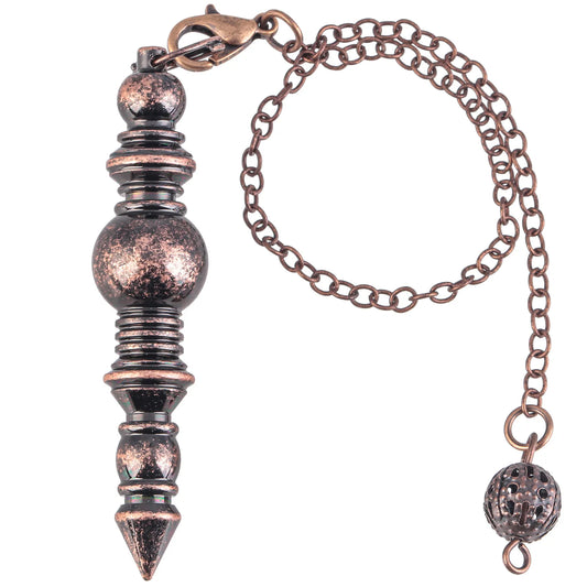 Wicca Copper Pendulum Pendant – Spiritual Dowsing Tool for Divination, Meditation & Energy Balancing