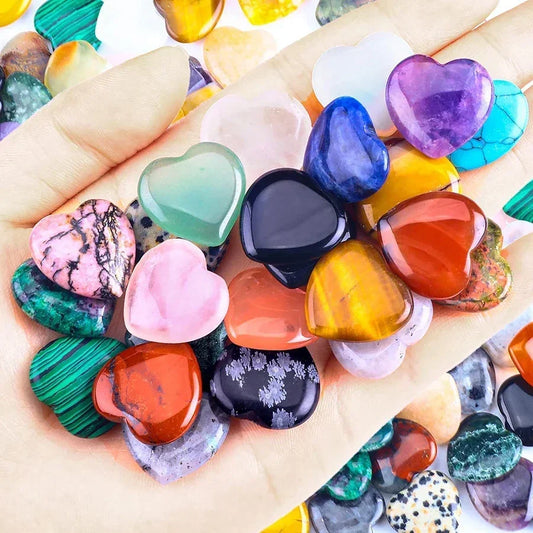 Heart-Shaped LOVE Natural Crystal Stones