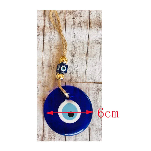 Glass Blue Evil Eye Wall Hanging – Turkish Protection Charm for Home Decor & Gifts