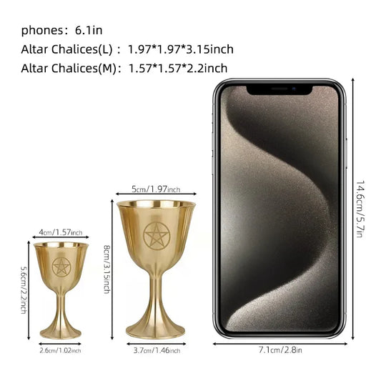 Altar Chalices Copper Goblet – Spiral Pentacle Celtic Knot Design for Witchcraft & Rituals