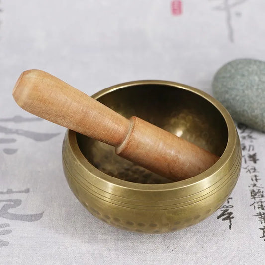 Sanskrit Bowl – Handmade Nepal Tibetan Brass Singing Bowl for Yoga & Meditation